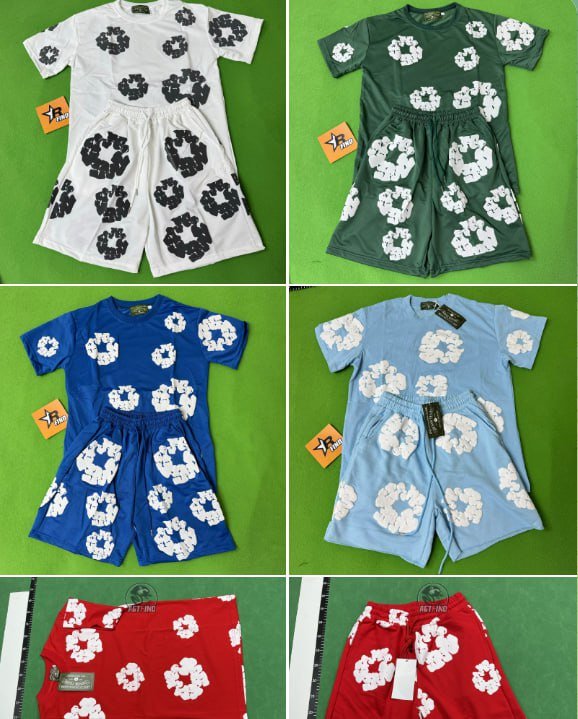 DENIM TEARS suit/t-shirt/short sleeve/tee/shorts/set